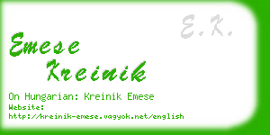 emese kreinik business card